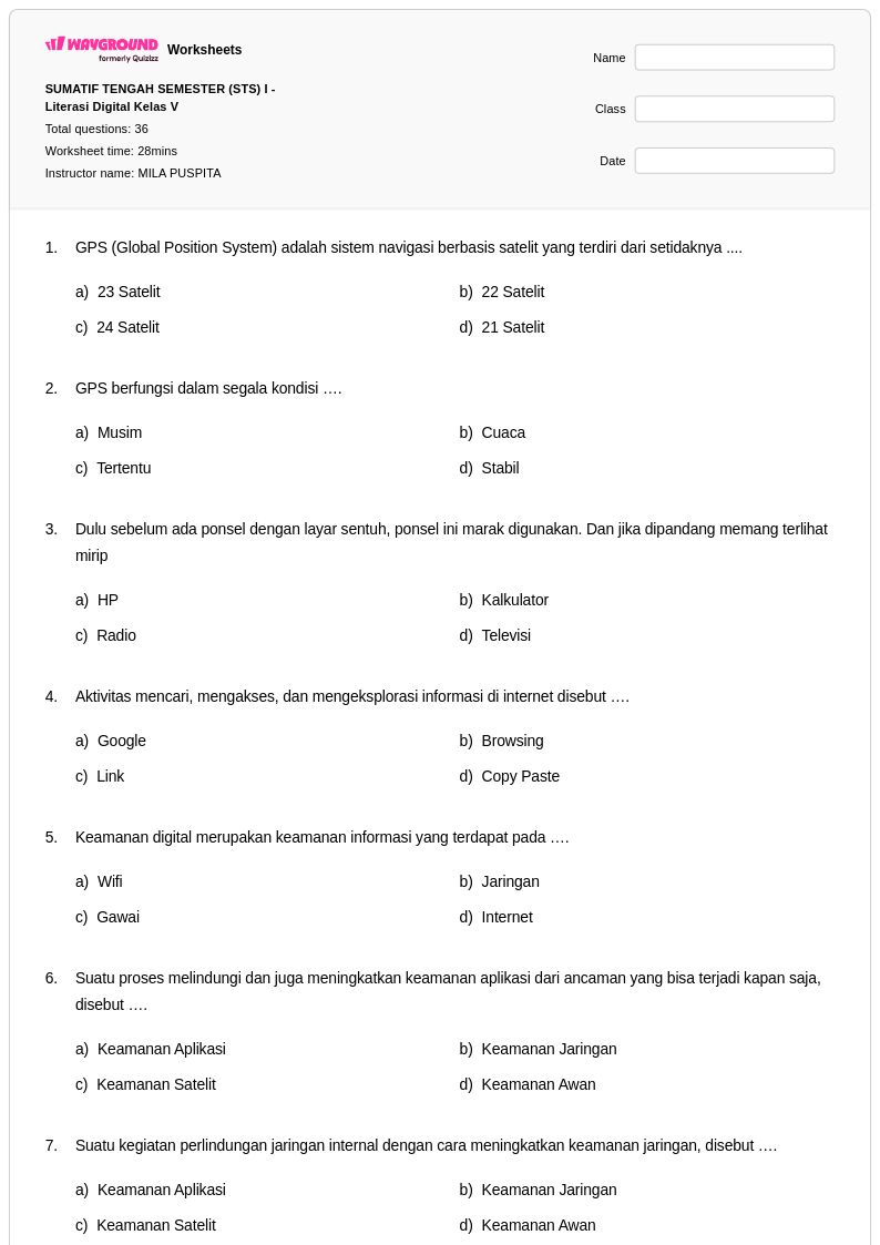 50 lembar kerja Pengaturan Diri untuk Kelas 5 di Wayground Gratis 50 lembar kerja Pengaturan Diri untuk Kelas 5 di Wayground Gratis