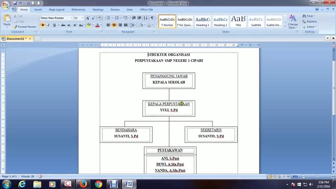 3 Trik Rahasia Cara Mengubah Garis Bagan Organisasi di Word 2013 yang Jarang Diketahui