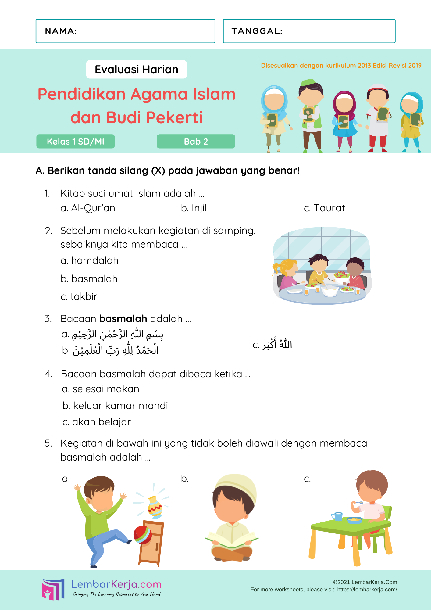 Jangan Sampai Salah! 3 Contoh Soal K13 PAI Kelas 1 Semester 2 di 2026