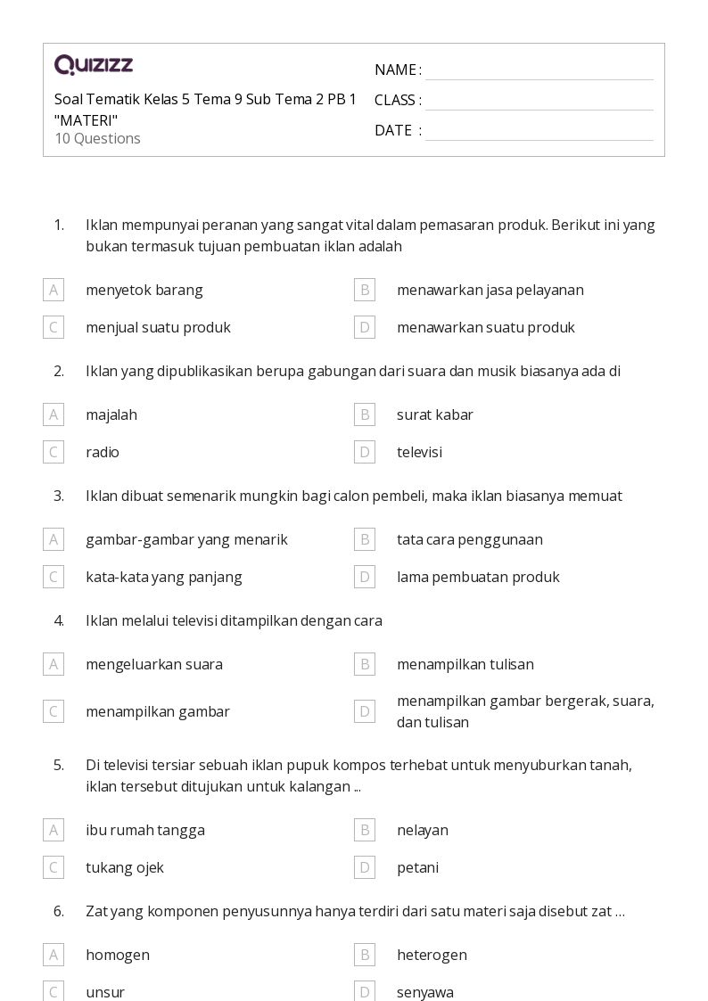 50 lembar kerja Suara dalam Tulisan untuk Kelas 5 di Quizizz Gratis 50 lembar kerja Suara dalam Tulisan untuk Kelas 5 di Quizizz Gratis