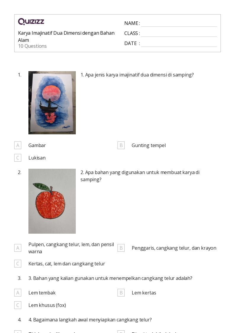 10 Contoh Soal Karya Seni 2 Dimensi Kelas 2 SD yang Sering Muncul di Ujian 2026