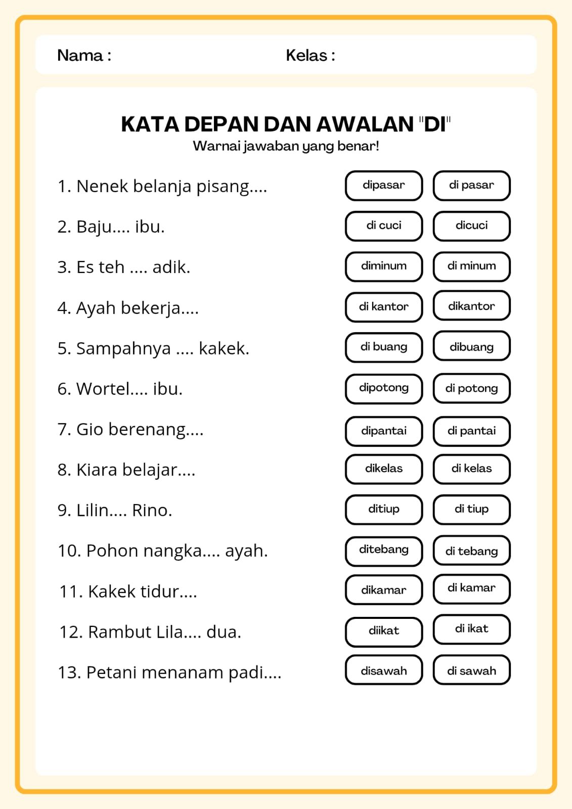 10 Contoh Soal Kata Kerja Bahasa Indonesia untuk Kelas 2 Tahun 2026, Wajib Coba