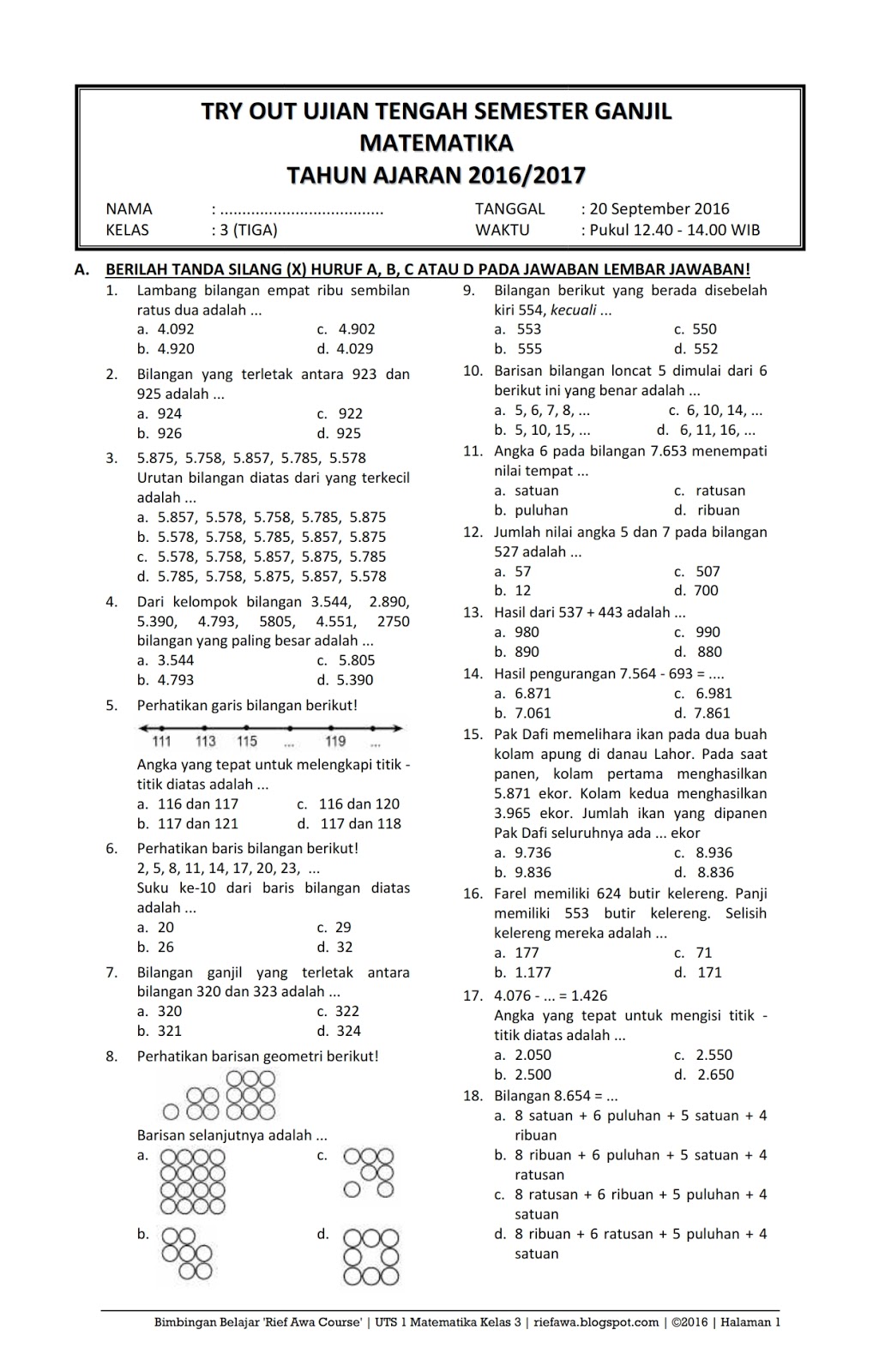 Download Contoh Soal Matematika Kelas 3 Sd Semester 1 Pictures - Unduh Download Contoh Soal Matematika Kelas 3 Sd Semester 1 Pictures - Unduh