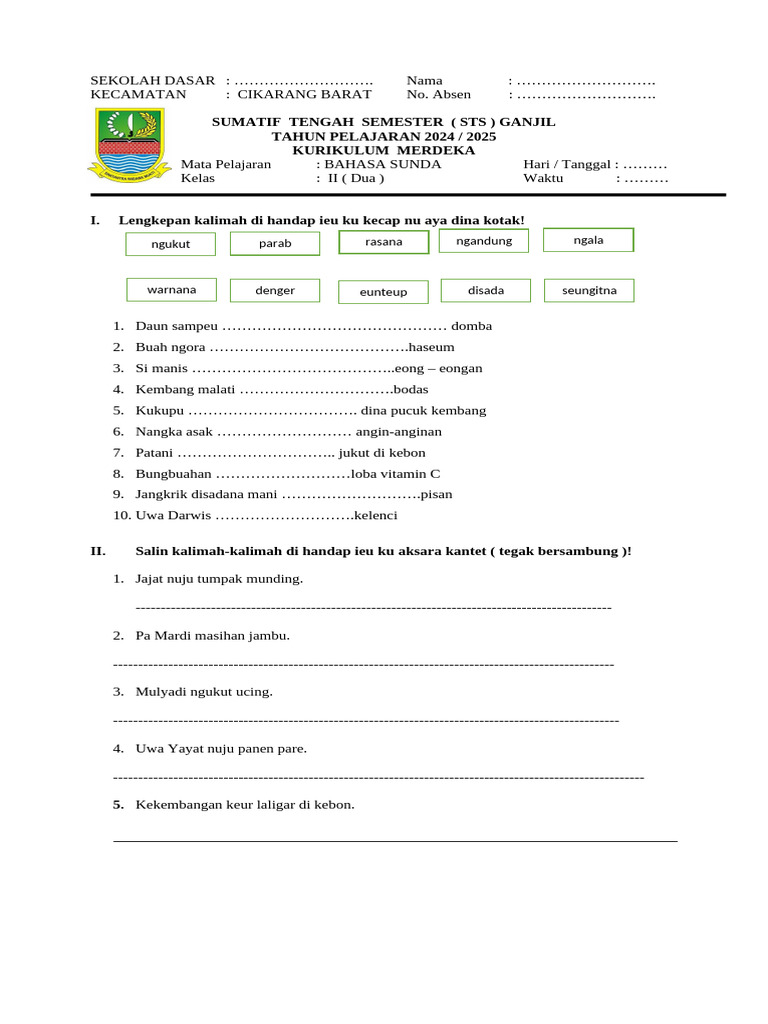 7 Tips Jitu Menguasai Soal Basa Sunda Kelas 2 Semester 1 Tahun 2026 Sebelum Ujian
