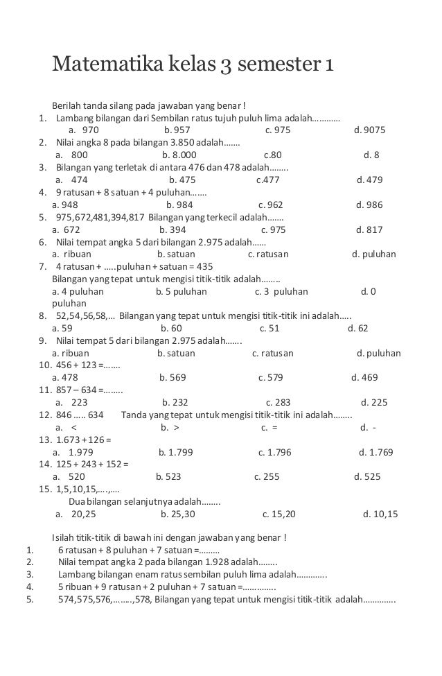 Soal Matematika Kelas 1 Tema 1 Dalchaebi Soal Matematika Kelas 1 Tema 1 Dalchaebi