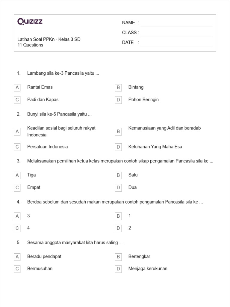 7 Rahasia Contoh Soal Soal TKM PPKN Kelas 3 SD Semester 2 Wajib Diketahui Sebelum Ujian!