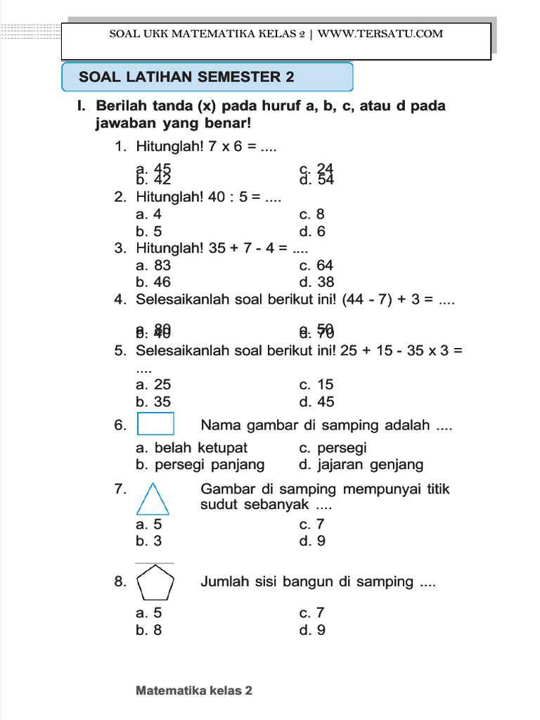 Bocoran Rahasia Latihan Soal Kelas 2 Matematika Agar Anak Cepat Mahir dan Juara Bocoran Rahasia Latihan Soal Kelas 2 Matematika Agar Anak Cepat Mahir dan Juara