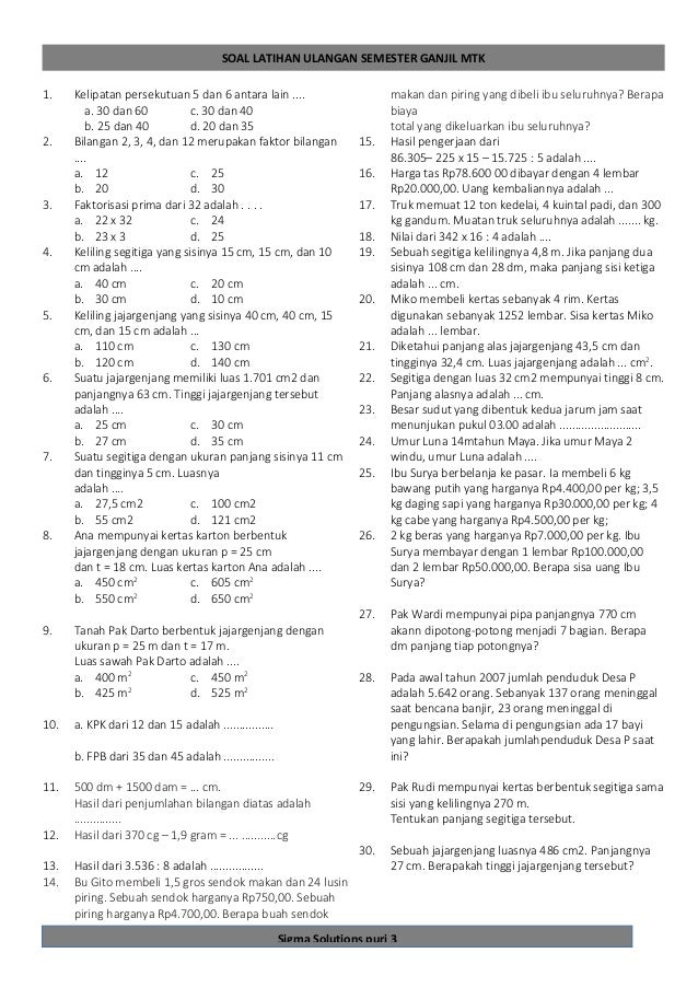 Bocoran Rahasia Latihan Soal Mtk Semester 1 Kelas 9 Agar Nilai Ujian Langsung Melejit