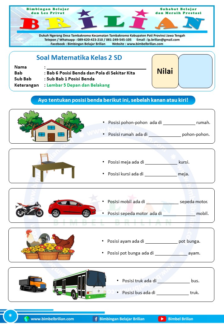 Latihan Soal Kelas 2 Menyatakan Letak Benda Istilah Kiri Ternyata Sangat Mudah Latihan Soal Kelas 2 Menyatakan Letak Benda Istilah Kiri Ternyata Sangat Mudah