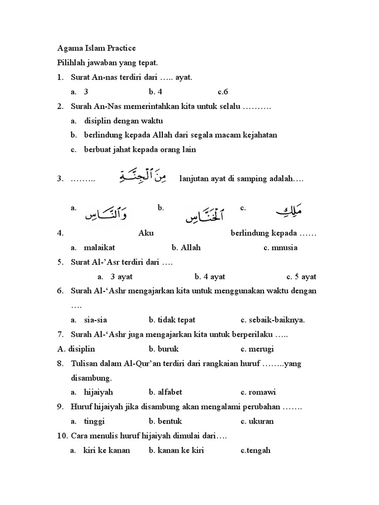 Lengkap! 50 Kumpulan Soal Agama Kelas 2 Akhir Semester 1 Agar Nilai Anak Sempurna