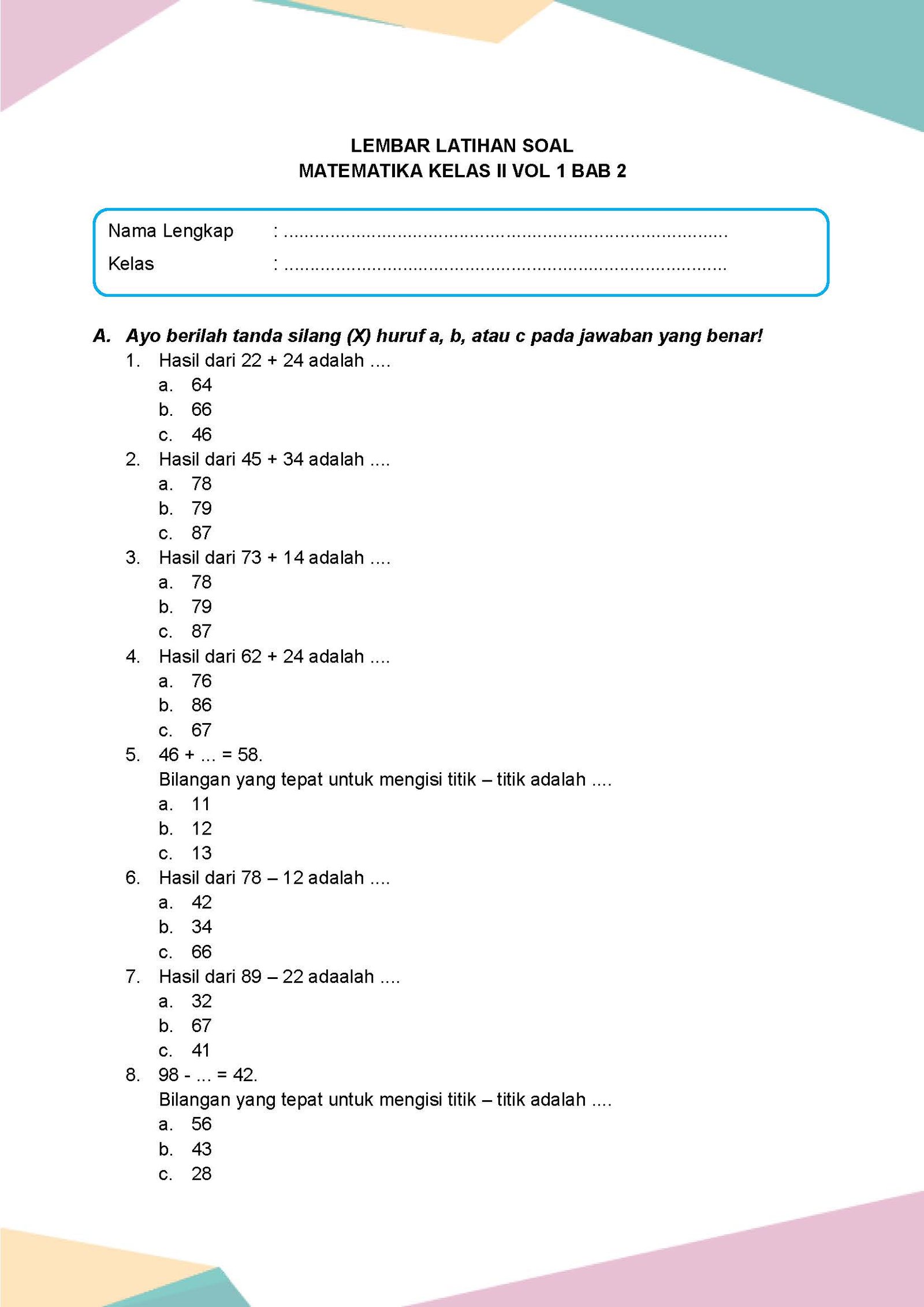 Rahasia Nilai Sempurna dengan Latihan Soal Kelas 2 Kurikulum 2013 Semester 1 Terbaru Rahasia Nilai Sempurna dengan Latihan Soal Kelas 2 Kurikulum 2013 Semester 1 Terbaru