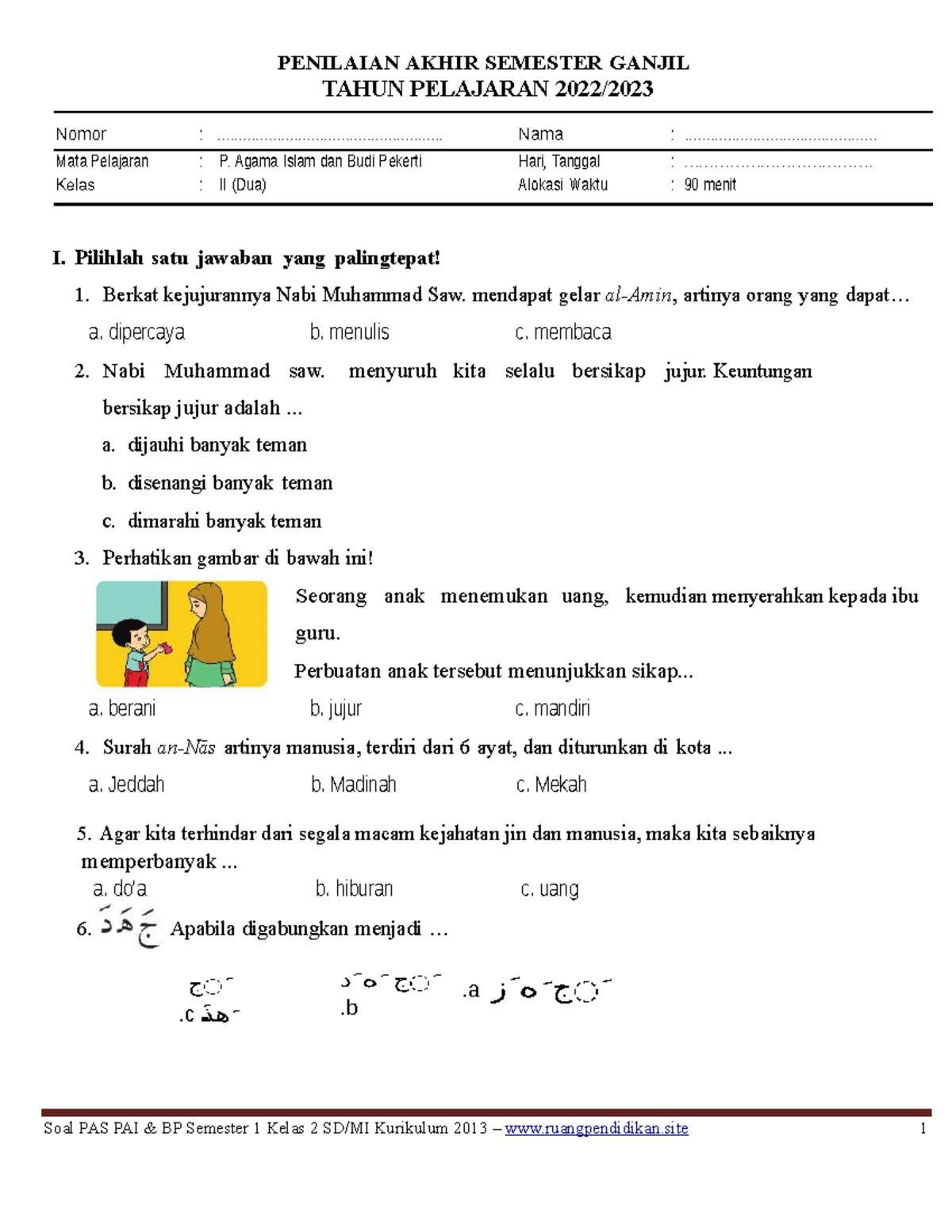 Rahasia Nilai Sempurna dengan Latihan Soal PAI Kelas 2 Semester 1 Kurikulum 2013 Terbaru